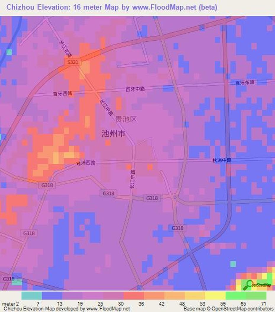 Yangzhou China, Zibo China, Topography, Chizhou, China