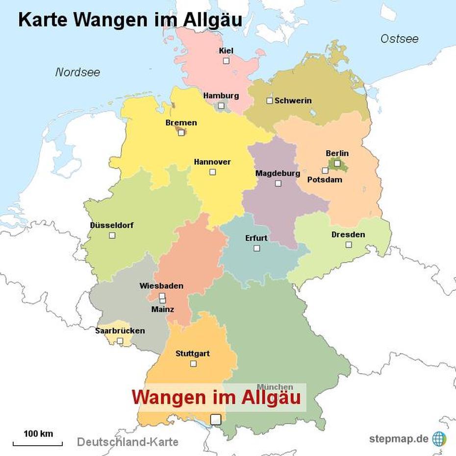 Allgau Region Germany, Wangen Im Allgau See, Landkarte, Wangen Im Allgäu, Germany