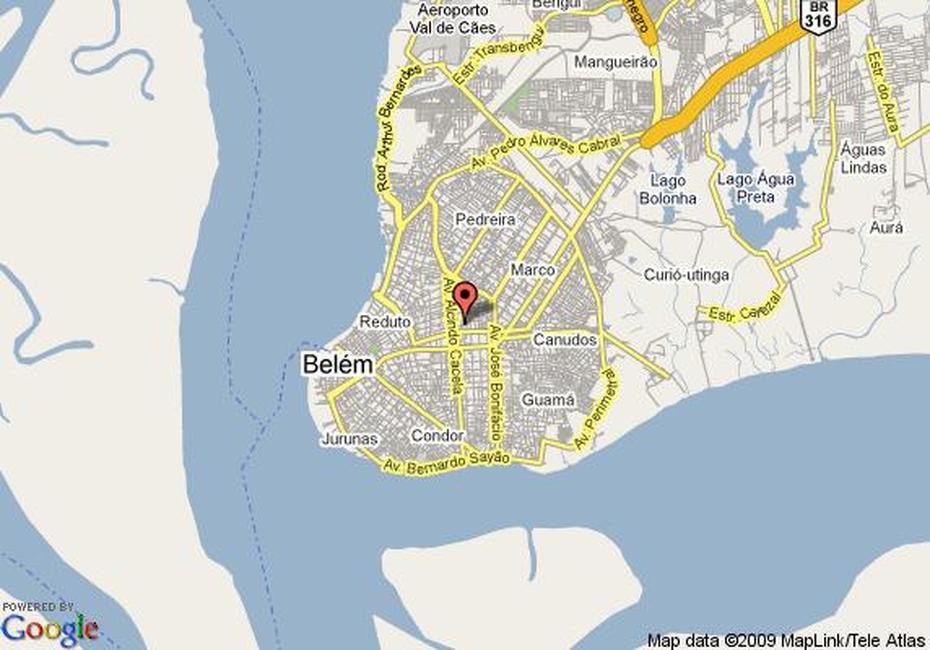 Belem Map, Belém, Brazil, Belem  A, Para Brazil