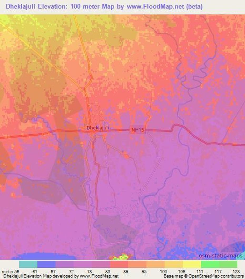 Elevation Of Dhekiajuli,India Elevation Map, Topography, Contour, Dhekiajuli, India, Dhekiajuli, India