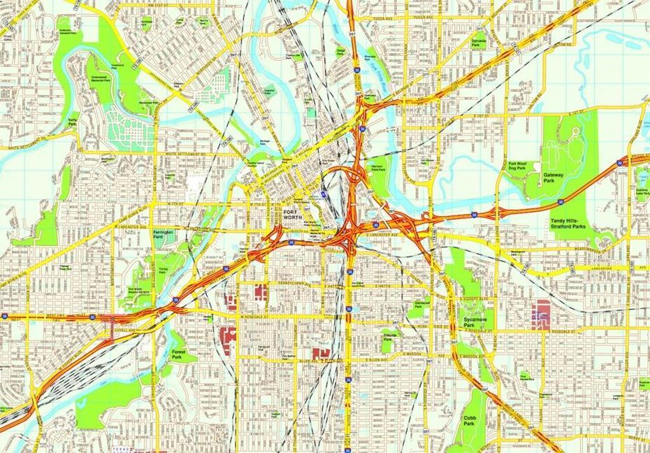 Fort Worth Map. Eps Illustrator Vector City Maps Usa America | Order …, Fort Worth, United States, Fort Worth Skyline, Dallas Fort Worth Area