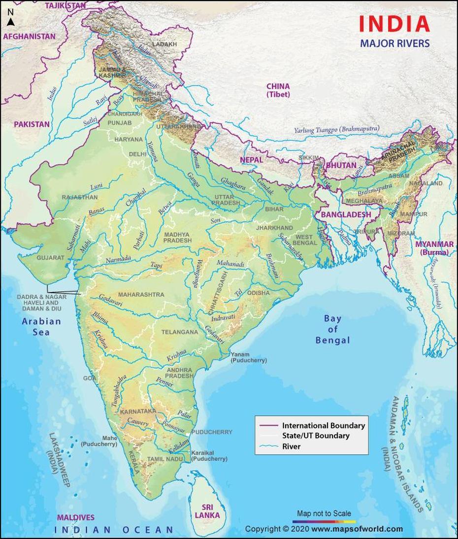 Godavari River In India Map – Share Map, Tirwa, India, India  Black, Present India