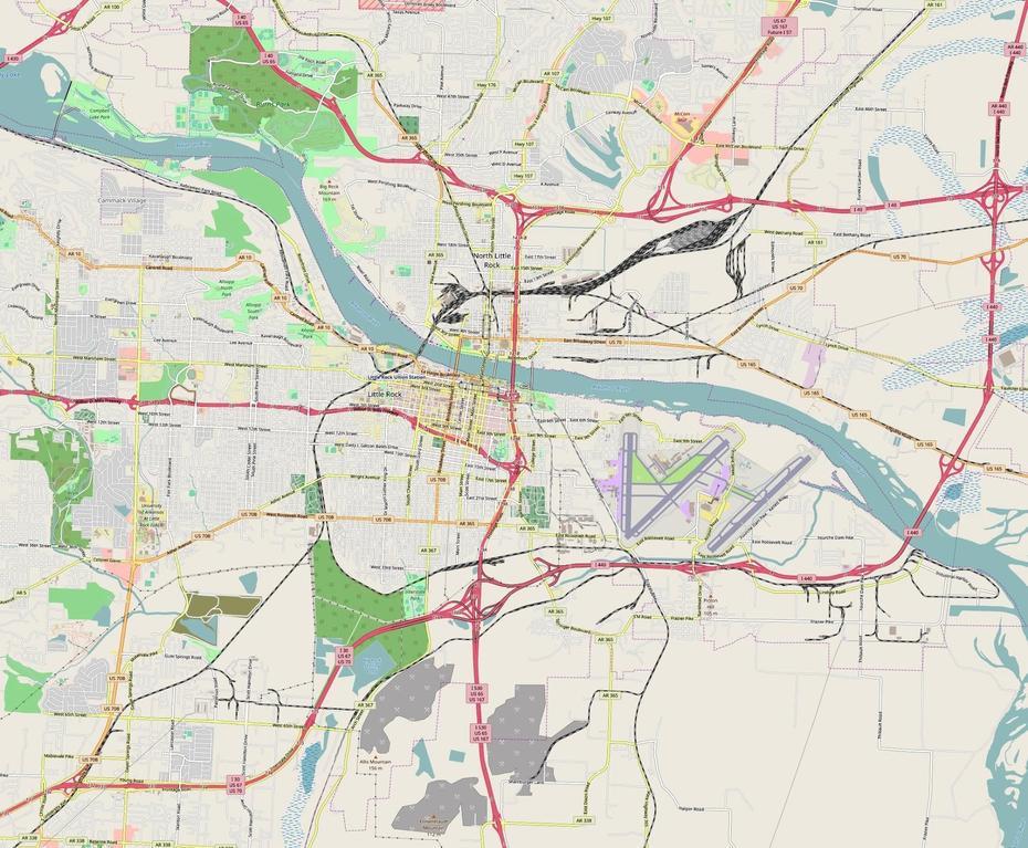 Little Rock, Arkansas Map, Little Rock, United States, Little Rock Ar Street, Places In Little Rock