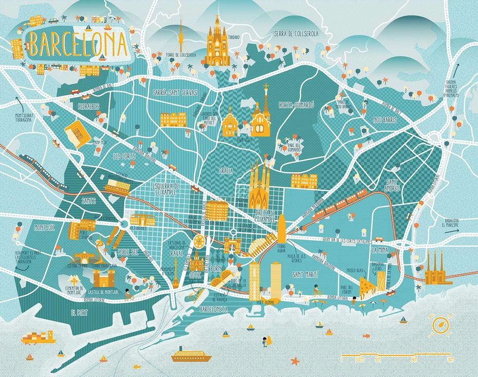 A Map Of Barcelona On Behance | Mapas De Viaje, Diseno Del Mapa, Mapa …, Barcelona, Spain, Barcelona City Plan, Printable  Of Barcelona Spain