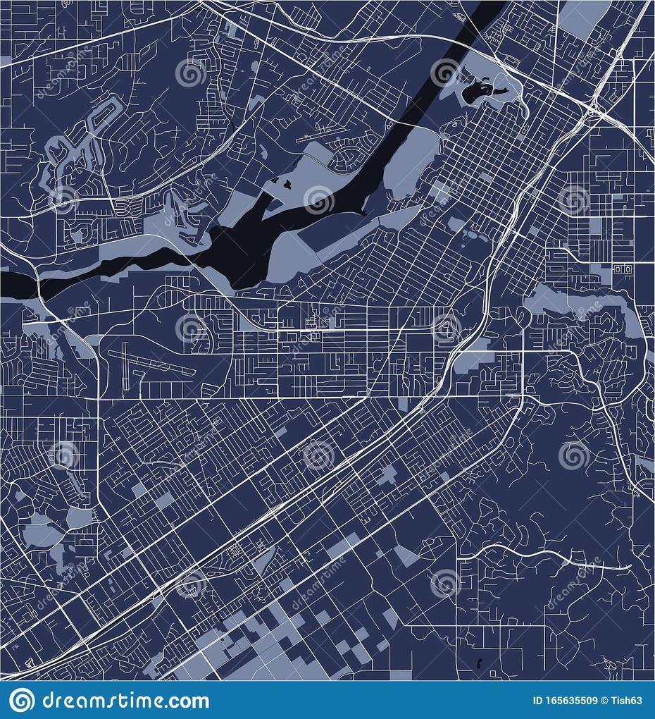 Map Of The City Of Riverside, California, Usa Stock Illustration …, Riverside, United States, United States  Color, United States  With City