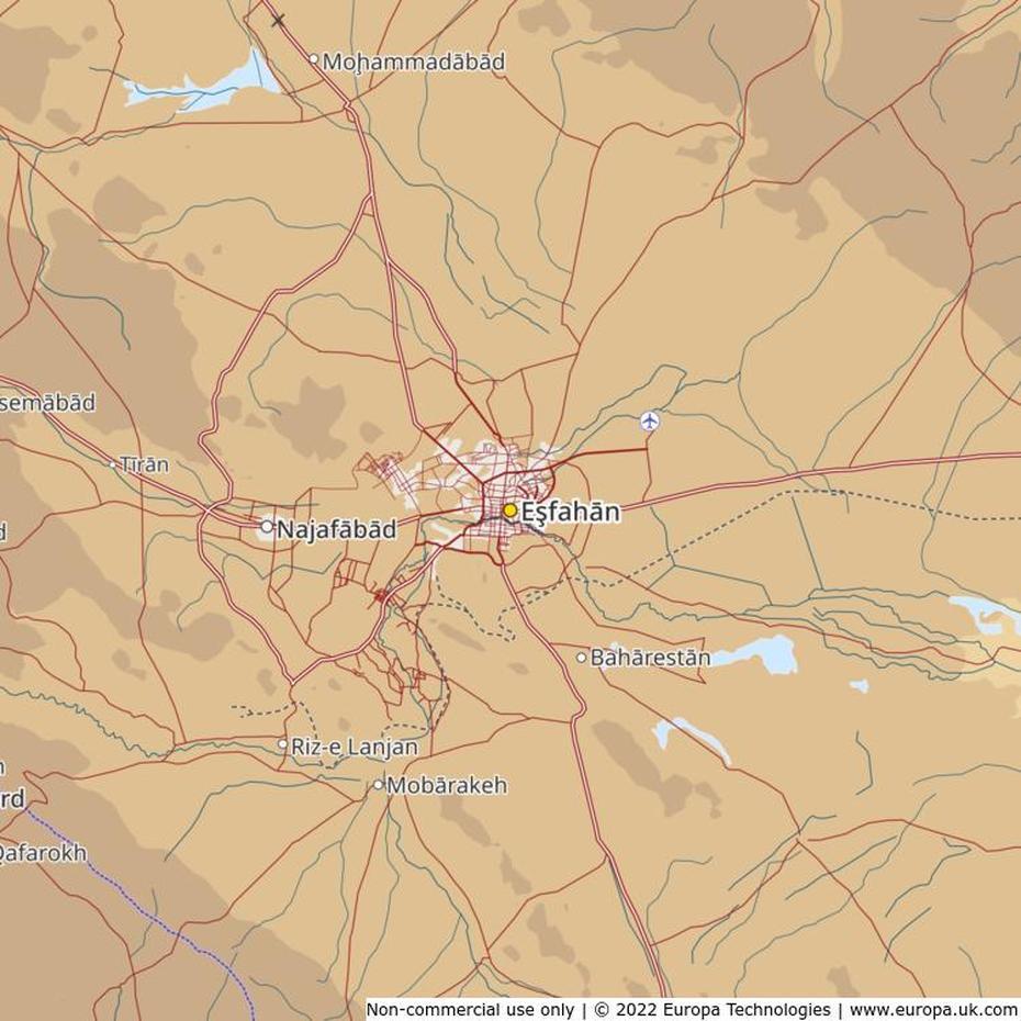 Map Of Esfahan, Iran | Global 1000 Atlas, Eşfahān, Iran, Isfahan, Kerman Iran