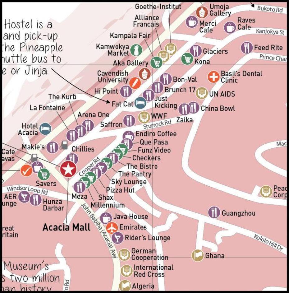 Map Of Kampala, Uganda  Africa Guide Maps, Kampala, Uganda, Entebbe, Entebbe Uganda
