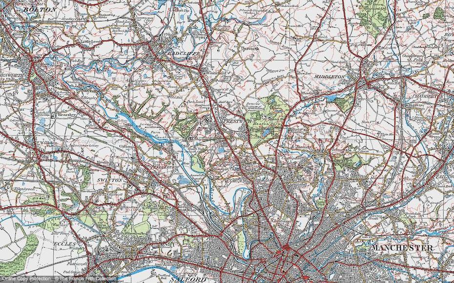 Map Of Prestwich, 1924 – Francis Frith, Prestwich, United Kingdom, Leeds Castle, Gravesend Town Centre