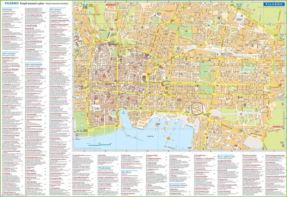 Palermo Tourist Attractions Map, Palermo, Italy, Of Sicily Italy With Towns, Venice Italy On