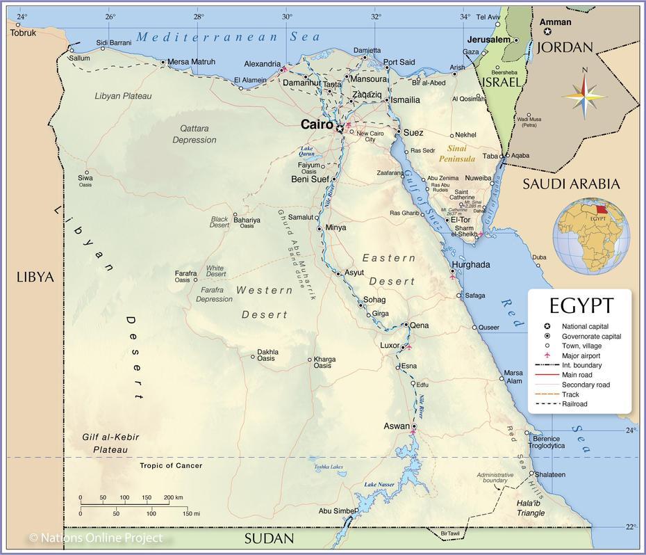 Political Map Of Egypt – Nations Online Project, Quţūr, Egypt, Space  Collision, Basura  Espacial