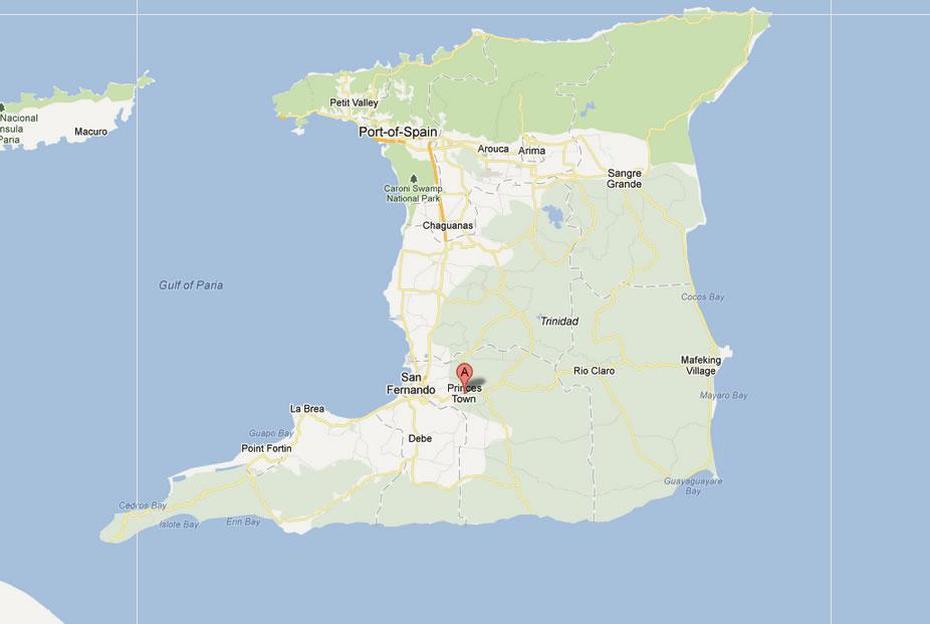 Princess Town Map, Princes Town, Trinidad And Tobago, China Town Trinidad, Moruga Beach Trinidad And Tobago