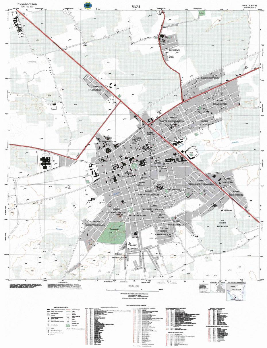 Rivas City Detailed Map, Nicaragua | Mapas, Rivas, Nicaragua, Nicaragua Rivas San Juan Del Sur, Nicaragua Islands