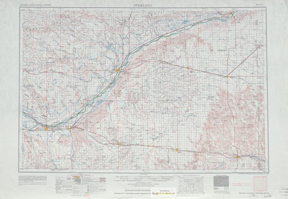 Sterling Topographic Map Sheet, United States 1964 – Full Size, Sterling, United States, United States  Colored, United States  With Capitals Only