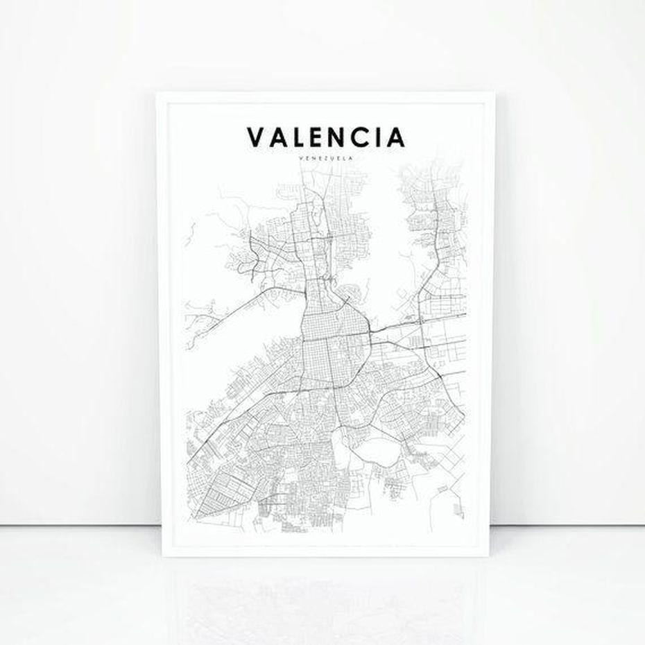 Valencia Venezuela Map Print Venezuela Map Art Poster | Etsy | Map Art …, Valencia, Venezuela, Carabobo Venezuela, Lake Valencia Venezuela