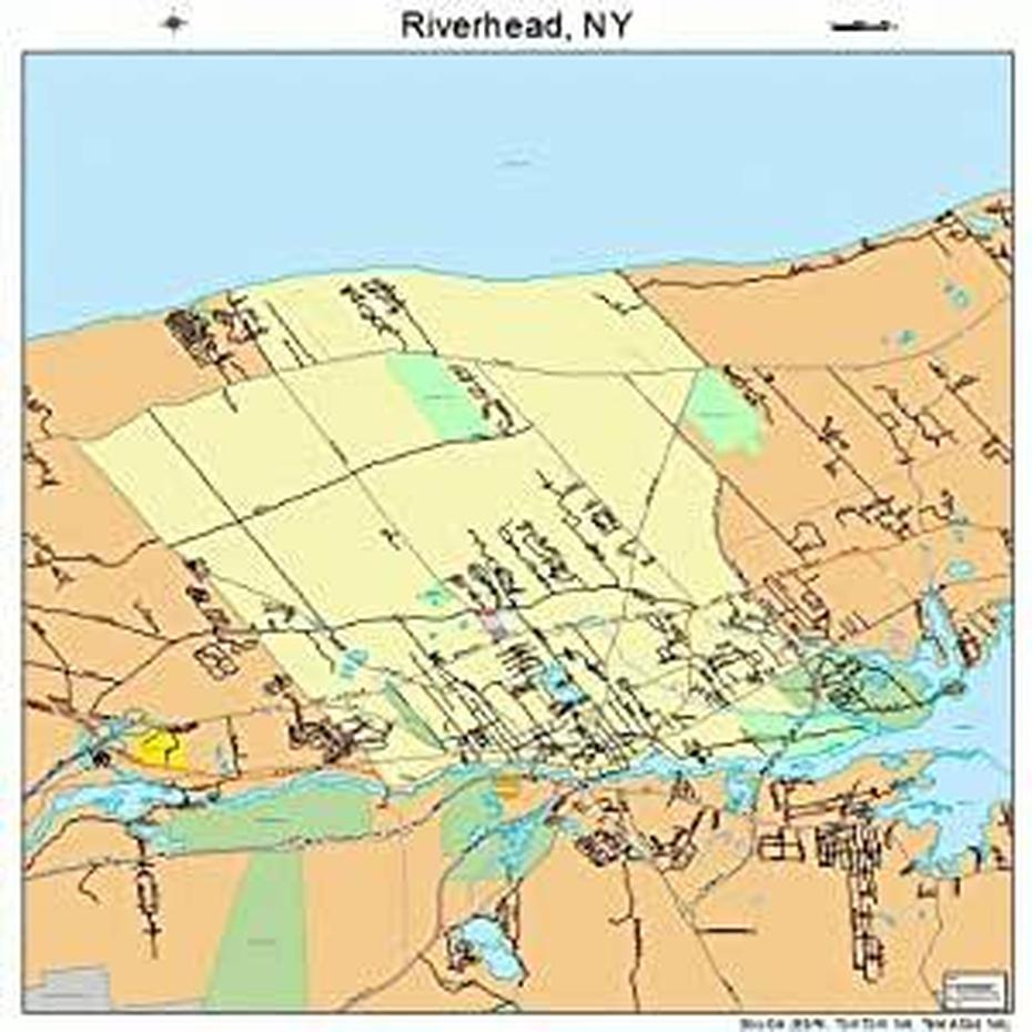 Amazon: Large Street & Road Map Of Riverhead, New York Ny – Printed …, Riverhead, United States, Town Of Riverhead, Southold Ny