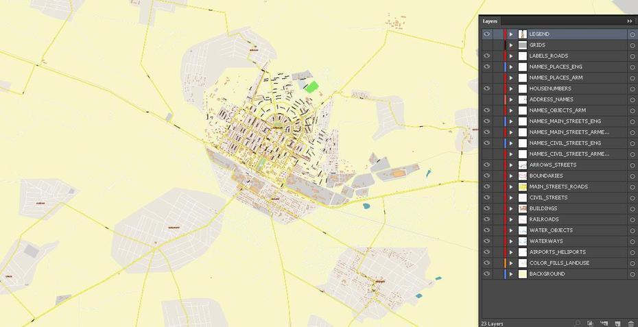 Armavir Province Armenia Map Vector Exact High Detailed City Plan …, Armavir, Armenia, Republic Of Armenia, Regions Of Armenia