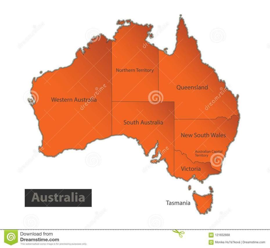 Australia Map Orange Separate Individual Stock Vector – Illustration Of …, Orange, Australia, Orange Nsw, Orange Nsw