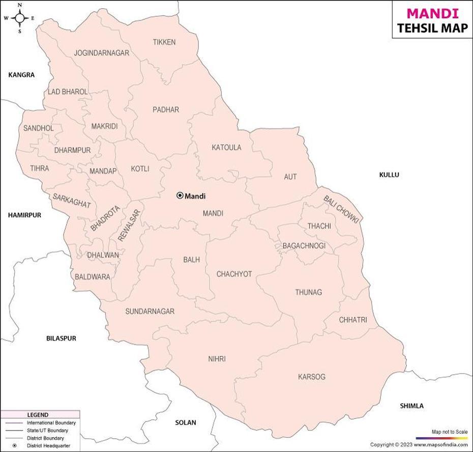 India Elevation, Parliamentary Constituency, Tehsil , Mandi, India