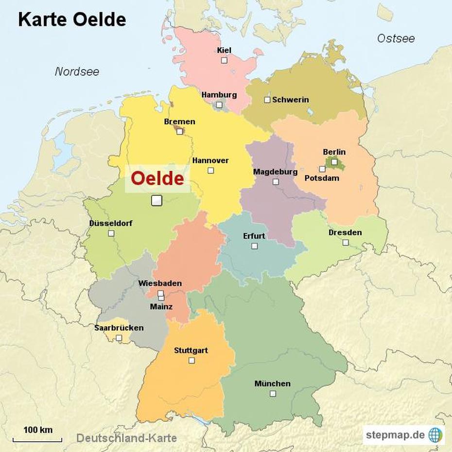 Karte Oelde Von Ortslagekarte – Landkarte Fur Deutschland, Oelde, Germany, Hallenbad Oelde, Hotel Engbert Oelde