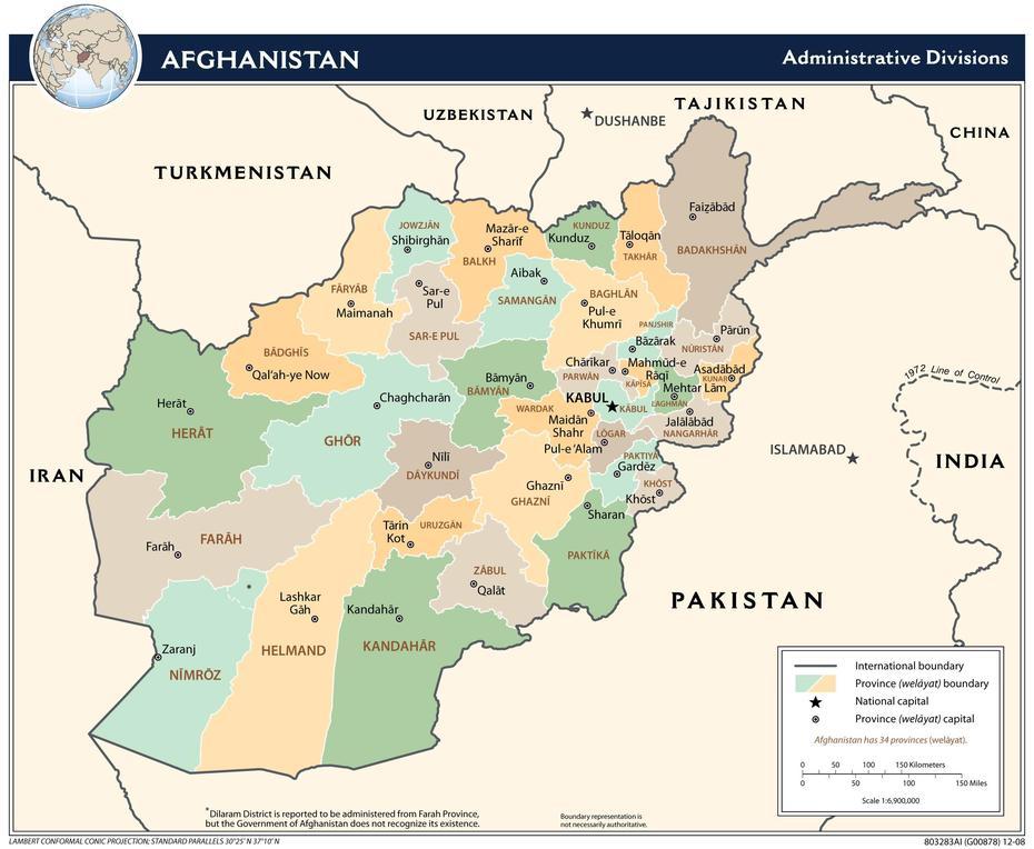 Large Detailed Administrative Divisions Map Of Afghanistan – 2009 …, Ḩukūmatī Baghrān, Afghanistan, Afghanistan Capital, Afghanistan Country