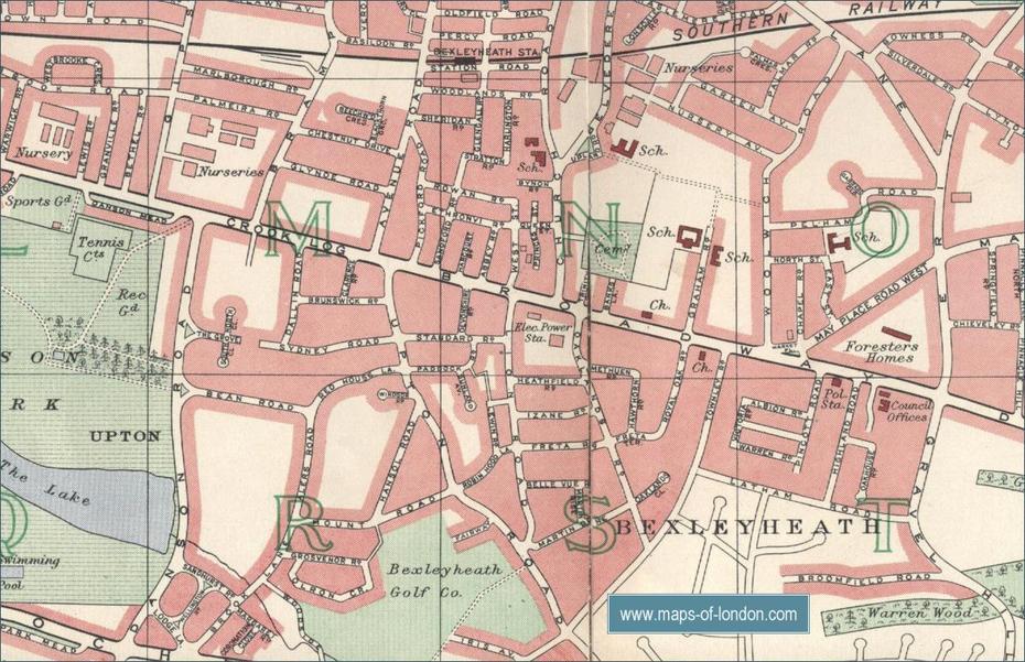 Map Of Bexleyheath, London, Bexleyheath, United Kingdom, Bexley, Thamesmead