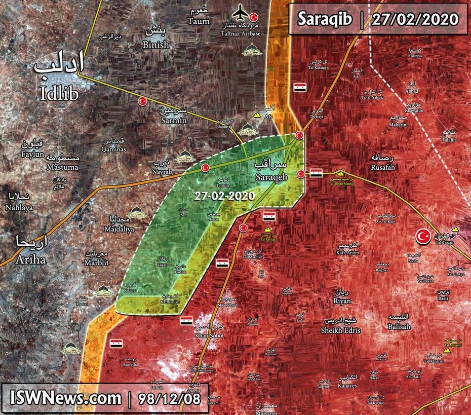 Map: Saraqib Military Situation  Islamic World News, Sarāqib, Syria, Saraqeb Syria, Syrian Conflict