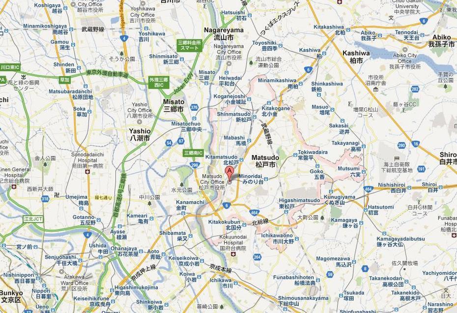 Matsudo Map, Matsudo, Japan, Yokosuka Japan, Misawa Japan