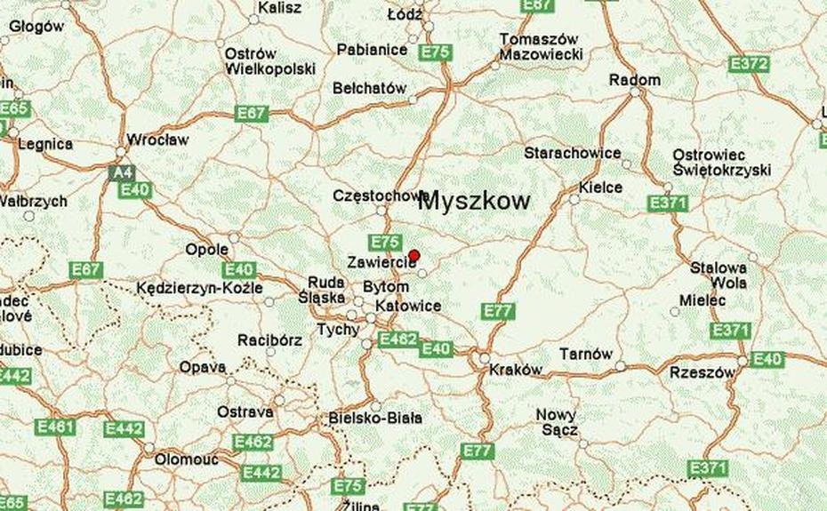 Myszkow Location Guide, Myszków, Poland, Poland  With Cities, Poland Blank
