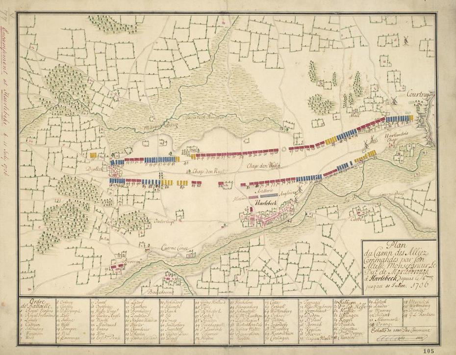 Rcin 725077 – Map Of Encampment At Harelbeke, 1706 (Harelbeke,…, Harelbeke, Belgium, Krc Harelbeke, Krc  Logo