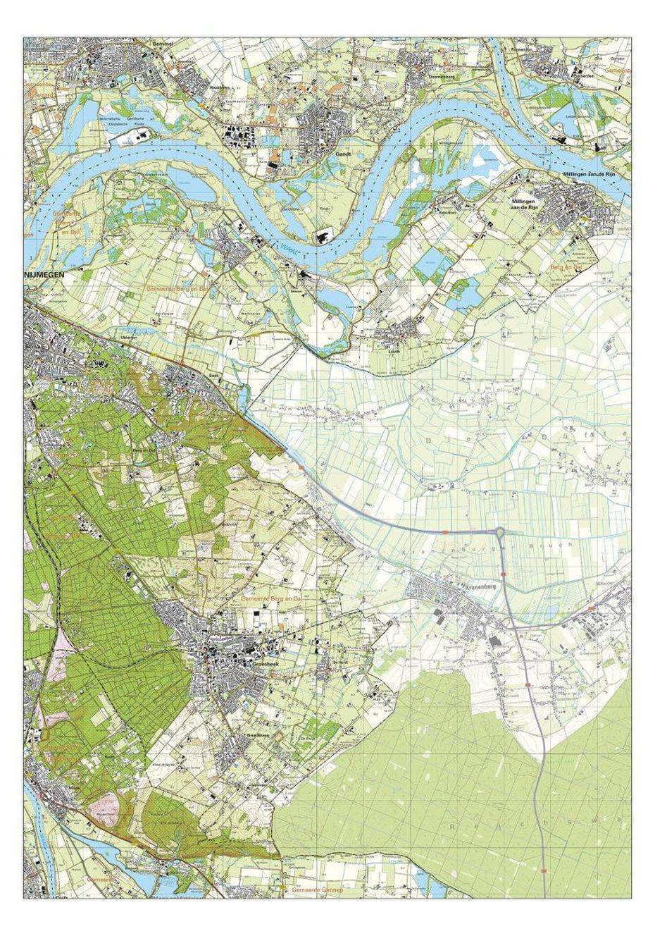 Topografische Kaart Berg En Dal – Vector-Map De Online Kaarten Shop!, Berg En Dal, Netherlands, Berg En Dal Kruger, Berg En Dal Rest Camp