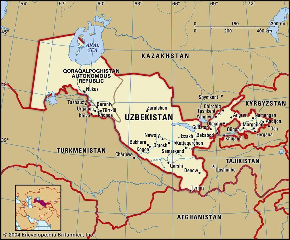 Uzbekistan Map : Political Map Of Uzbekistan – Nations Online Project …, Xonqa, Uzbekistan, Uzbekistan Attractions, Uzbekistan Capital