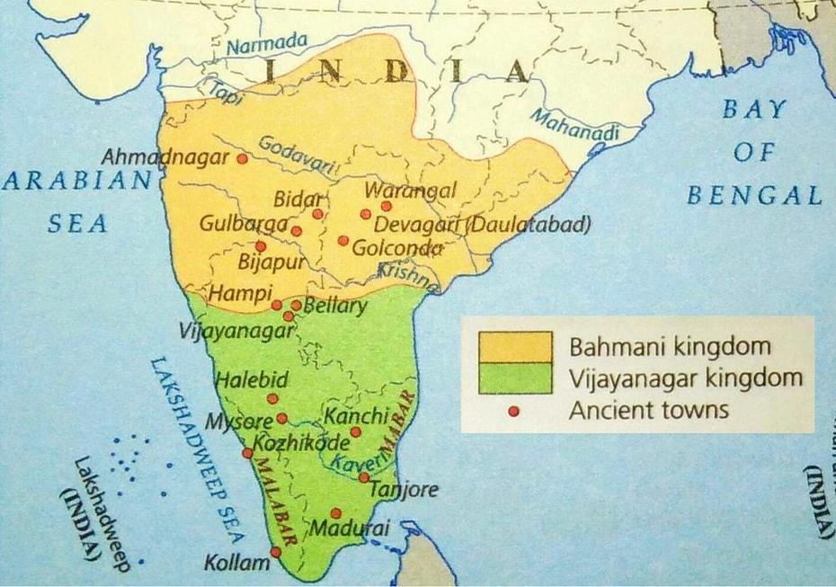 Vijayanagar Empire (1336-1672) & Bahmani Sultanate, Bijaynagar, India, India  With City, India  Drawing