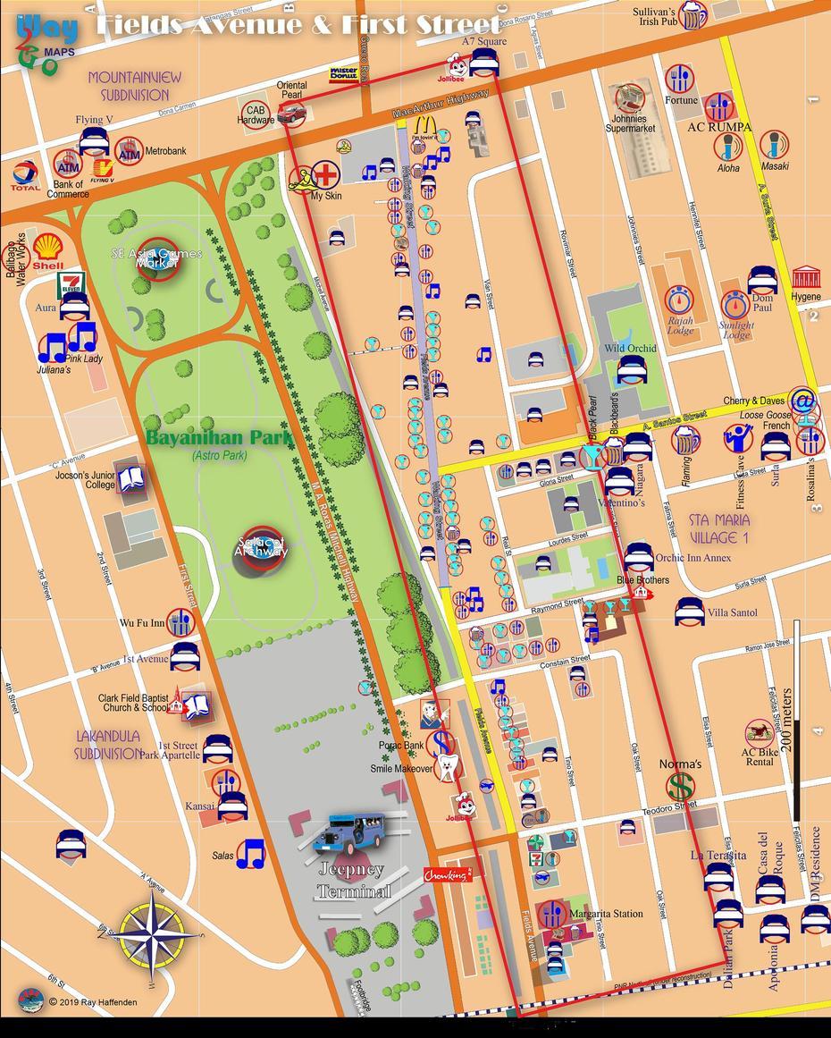 Angeles City Maps – Fields Ave & 1St Street Map, Angeles City, Philippines, Los Angeles Tourist, Balibago Angeles City