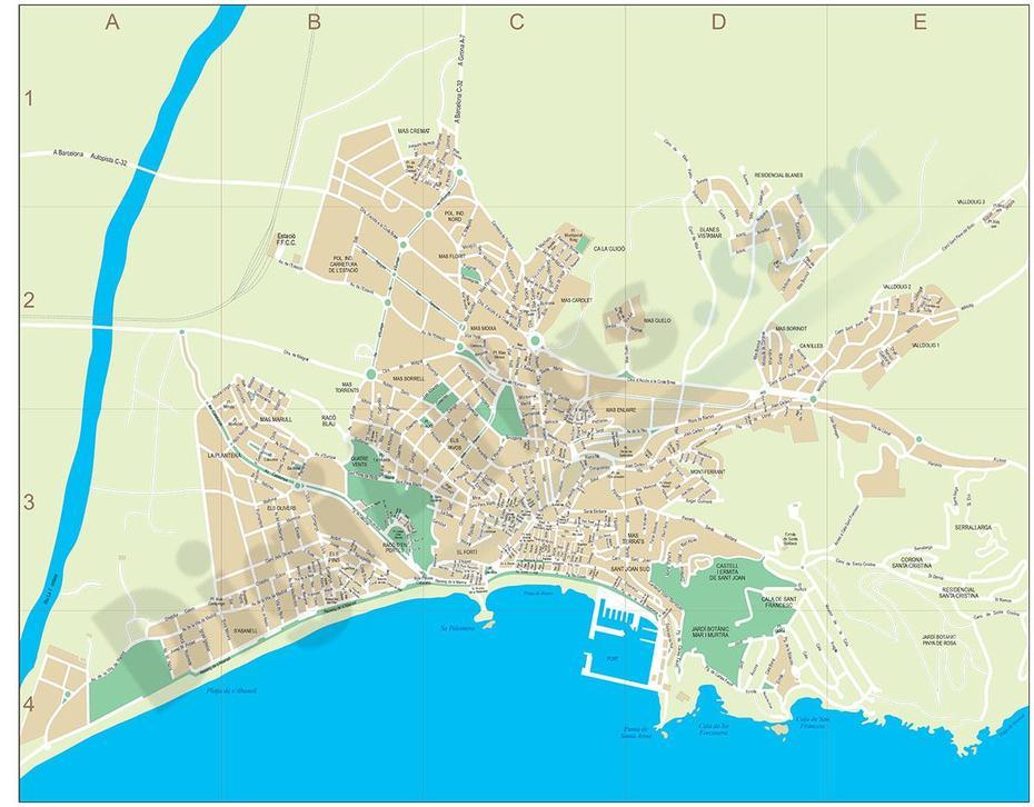 Blanes – City Map, Blanes, Spain, Figueres Spain, Catalonia Spain