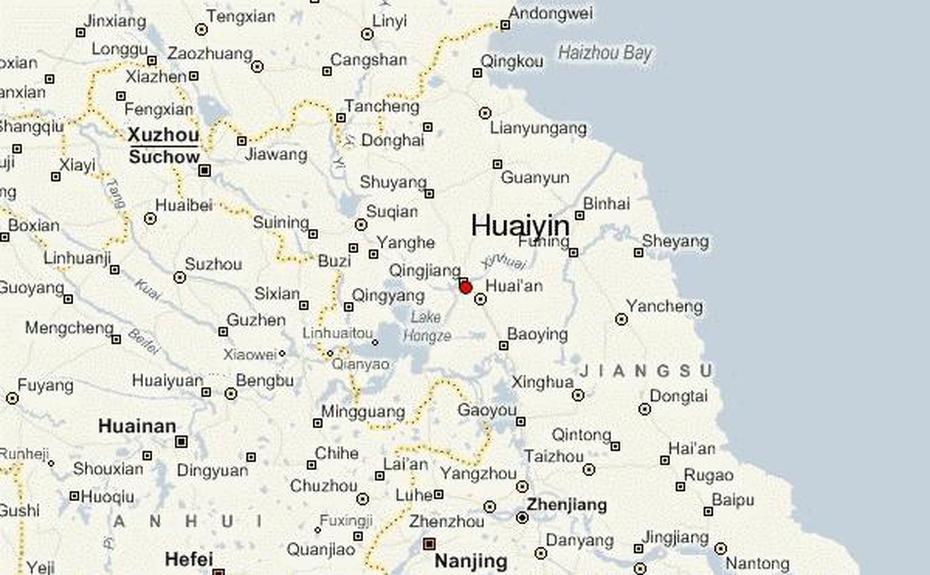 Of China With Cities, China On  Of World, Huaian Location, Huaiyin, China