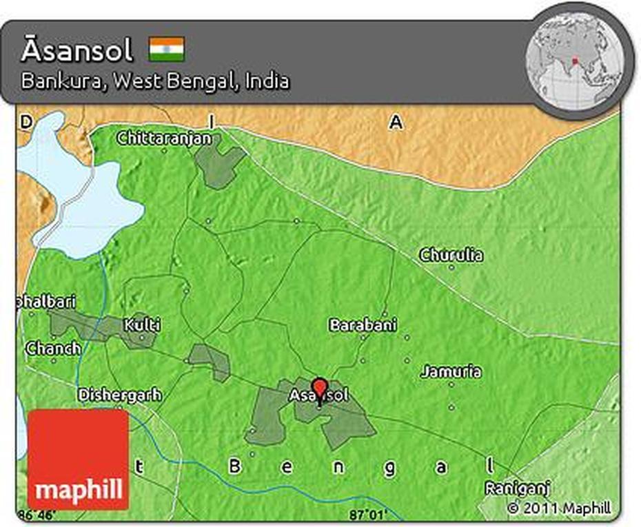 Free Political Map Of Asansol, Āsansol, India, Asansol  City, Nehru  Park