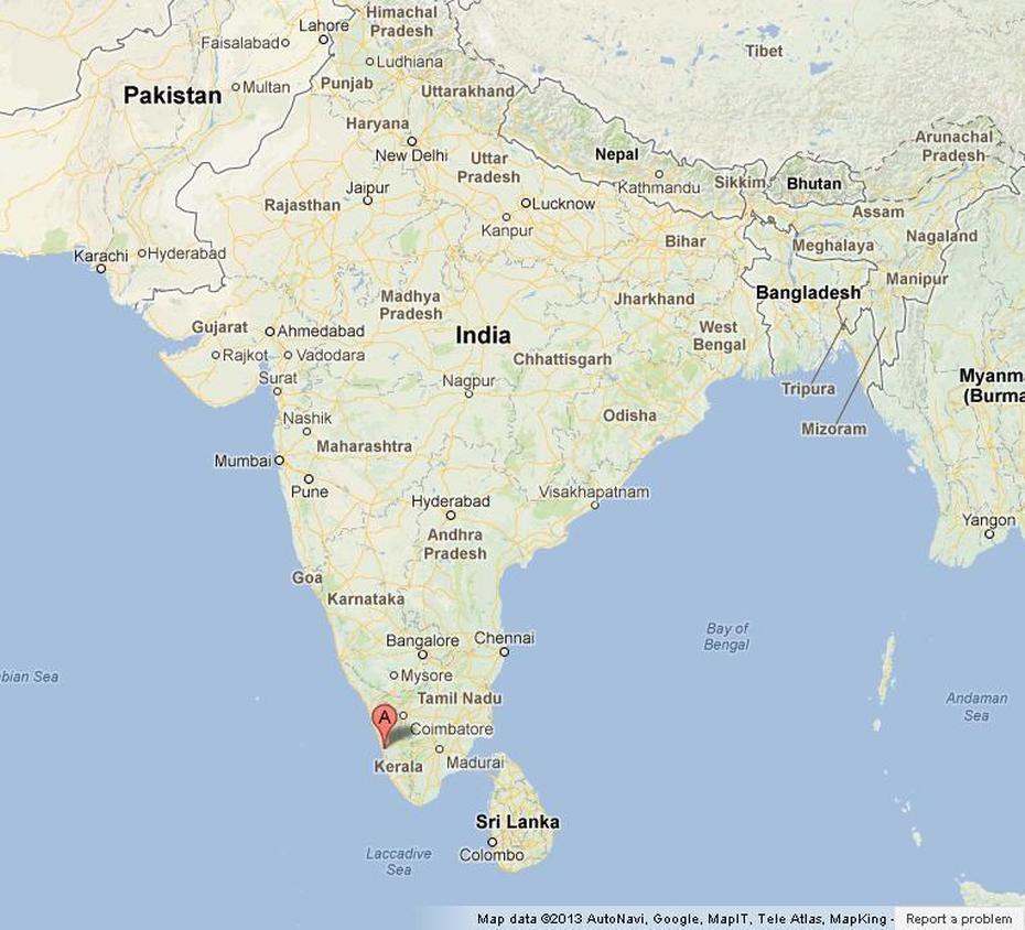 Kochi On Map Of India, Kochugaon, India, India  With City, India  Drawing