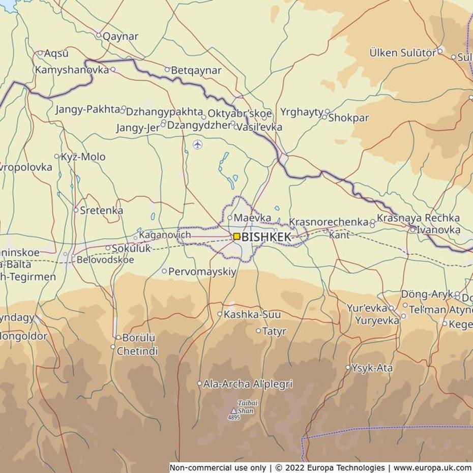 Map Of Bishkek, Kyrgyzstan | Global 1000 Atlas, Bishkek, Kyrgyzstan, Manas Kyrgyzstan, Kyrgyzstan Country