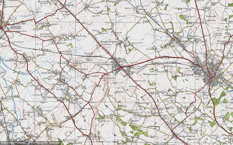 Map Of Dunstable, 1920 – Francis Frith, Dunstable, United Kingdom, Stratford Upon Avon Canal, Of Stratford Upon Avon Area