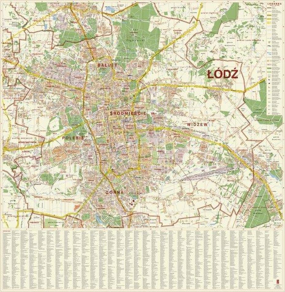 Odz. Mapa 1:20 000, 120X120 Cm, Łódź, Poland, Poland  Of Europe, Of Poland Today