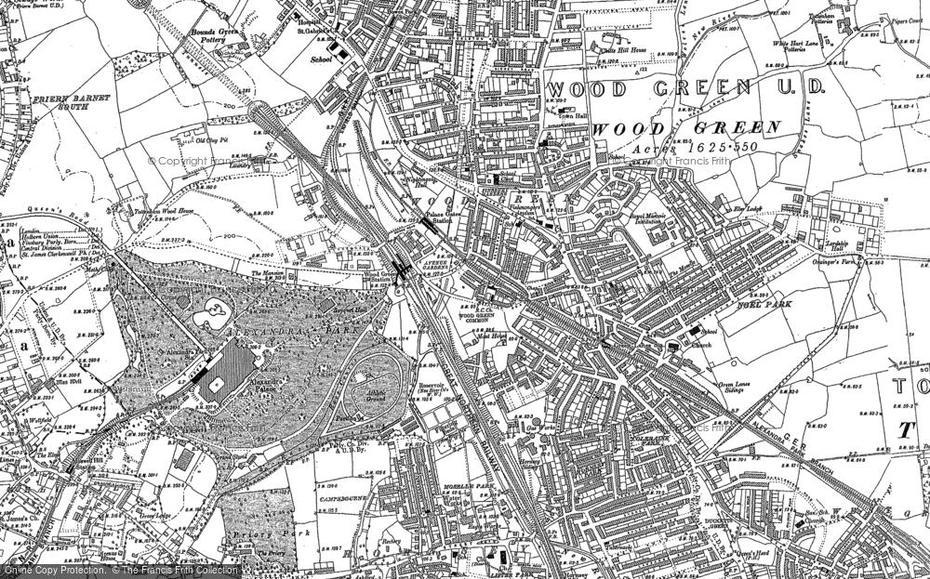 Old Maps Of Wood Green, Greater London – Francis Frith, Wood Green, United Kingdom, The Mall Wood Green, Wood Green Station