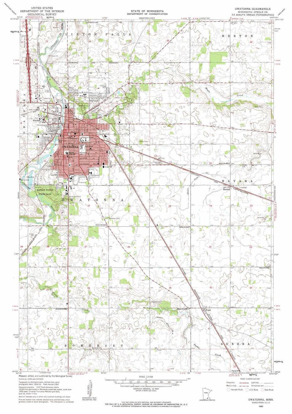 Owatonna Topographic Map, Mn – Usgs Topo Quad 44093A2, Owatonna, United States, Northfield Mn, Mn  Quest