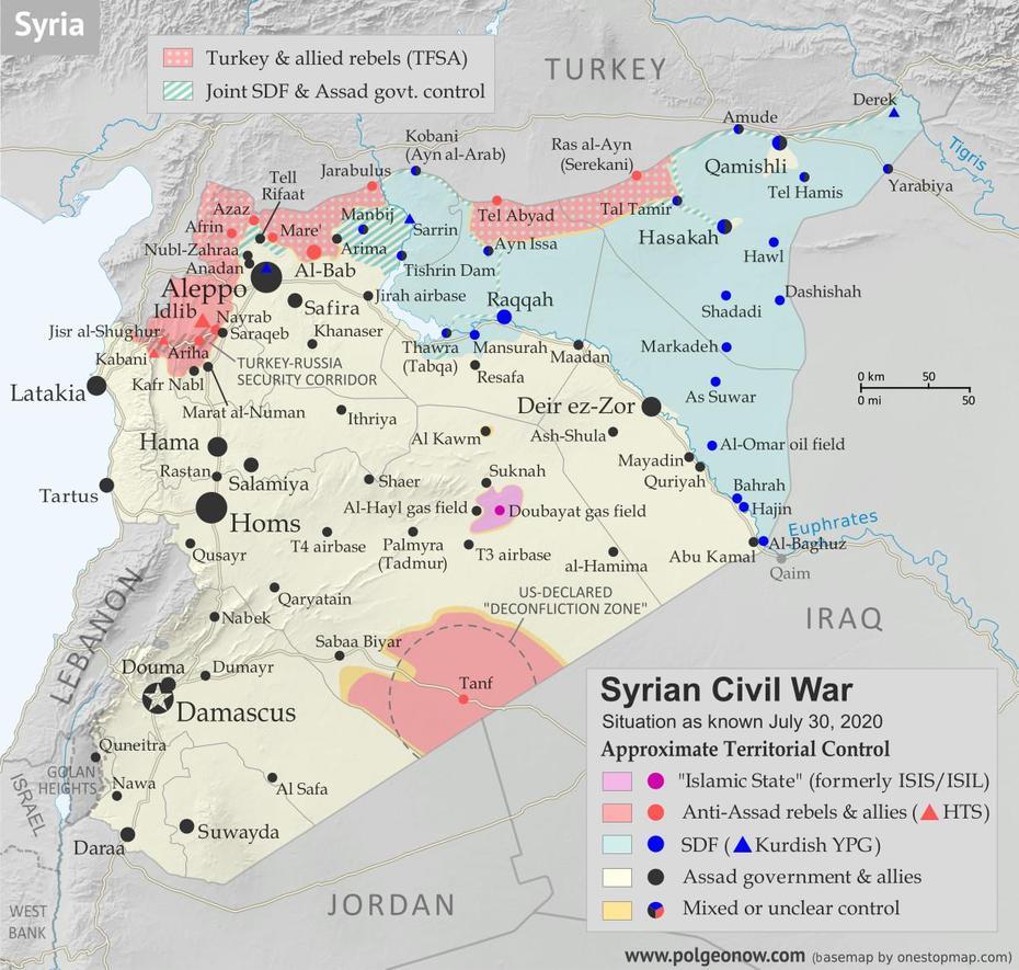 Syria Control Map & Report: Frontlines Stable – July 2020 – Political …, Jayrūd, Syria, Syria  Middle East, Aleppo