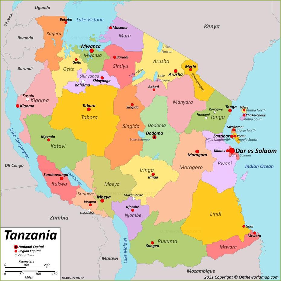 Tanzania Map | Maps Of United Republic Of Tanzania, Geiro, Tanzania, Kilimanjaro Tanzania, Tanzania  With Regions