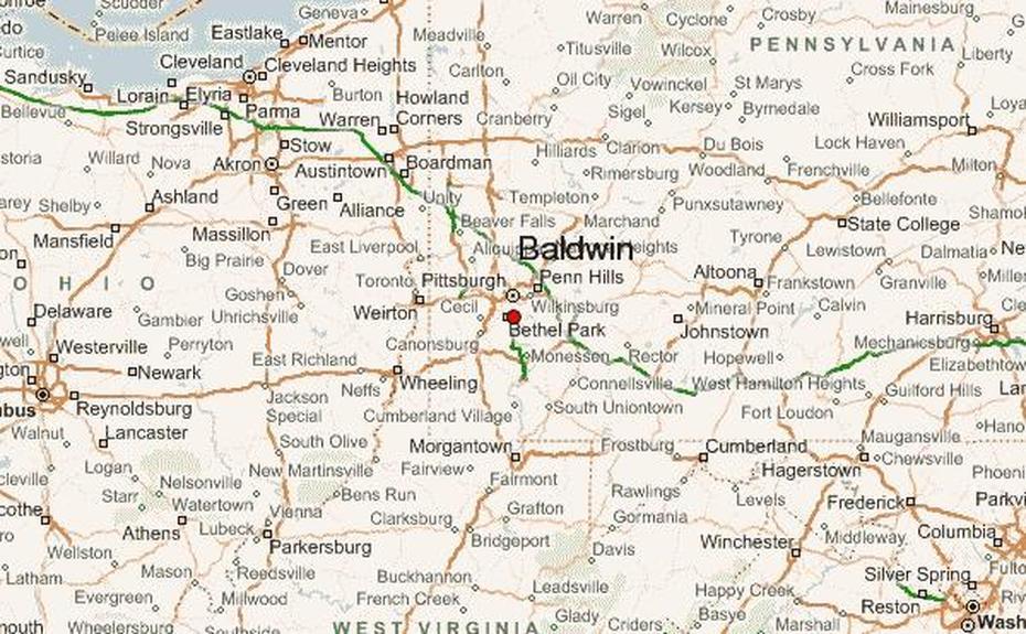 The Whole United States, Showing United States, Pennsylvania Location, Baldwin, United States