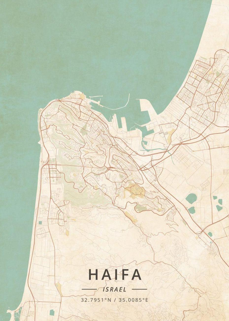 B”Haifa Israel Poster By Designer Map Art | Displate | Map Art, Haifa …”, Haifa, Israel, Ashdod Israel, Haifa Airport