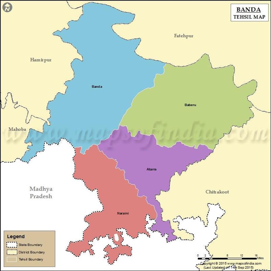 Banda Tehsil Map, Banda, India, Banda Islands, Banda Sea