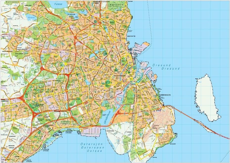 Copenhagen Map Vector | Illustrator Vector Eps Maps, Copenhagen, Denmark, Denmark Country, Copenhagen Subway