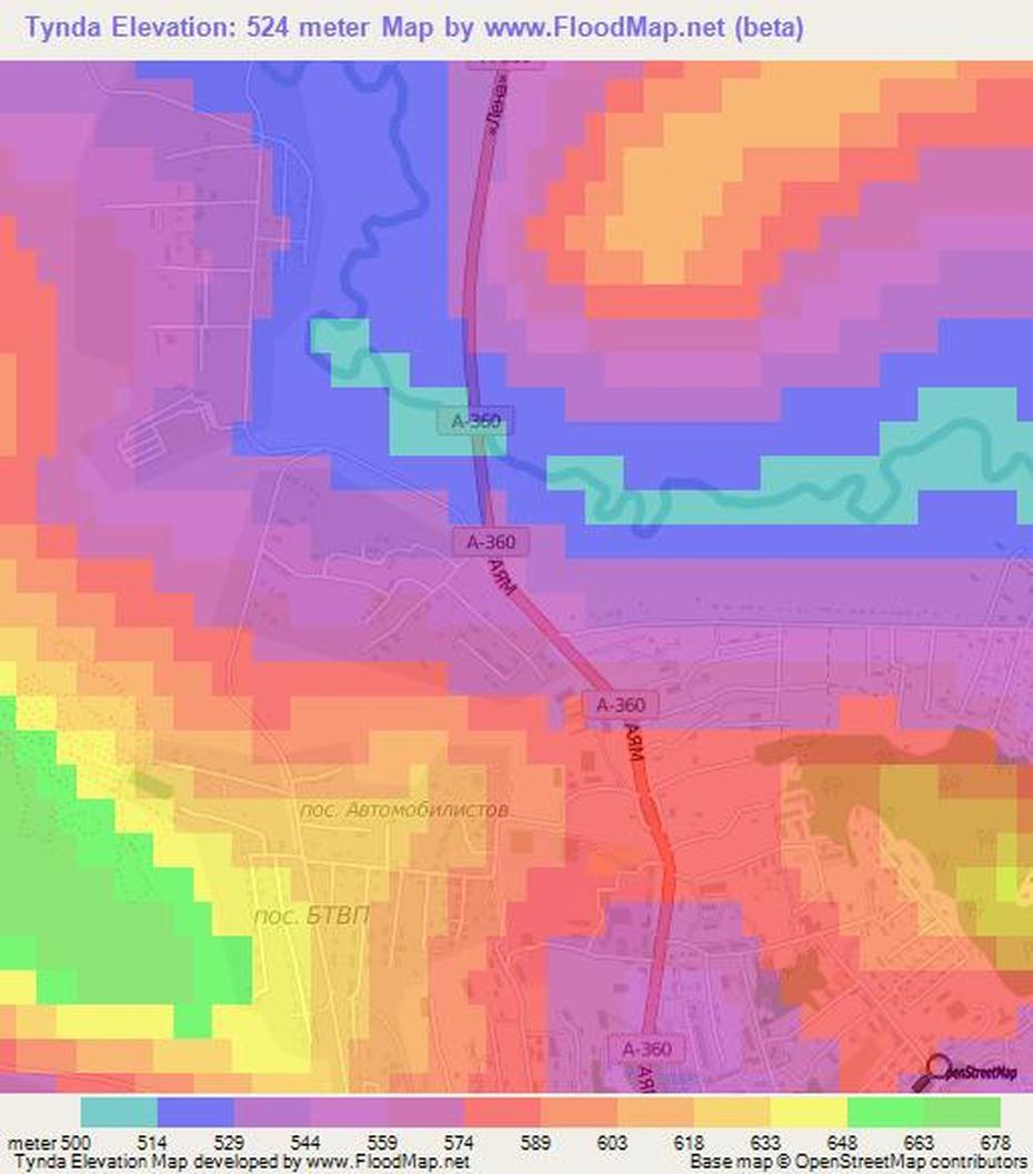 Elevation Of Tynda,Russia Elevation Map, Topography, Contour, Tynda, Russia, Crimea Russia, Kolyma