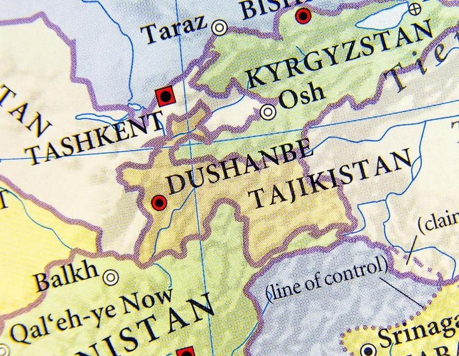 Geographic Map Of Tajikistan With Important Cities Stock Photo – Image …, Bakhor, Tajikistan, Tajikistan Political, Tajikistan Geography